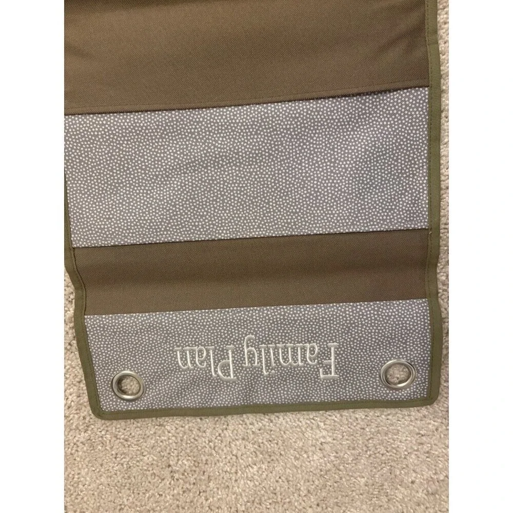 Thirty One 31Family Plan‎ Hanging Organizer With 5 Pockets Gray Pin Dot Design